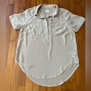 A new day sheer cream short sleeve shirt
